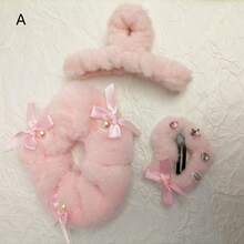 1 Set Cute Plush Claw Hair Clips, Fluffy Hair Clips, Hair Accessories, Hair Claw For Ponytail, Cute Plush Star & Bow Hair Clips, Bangs Clips, Hair Barrettes For Autumn/Winter - Multicolor - View 14