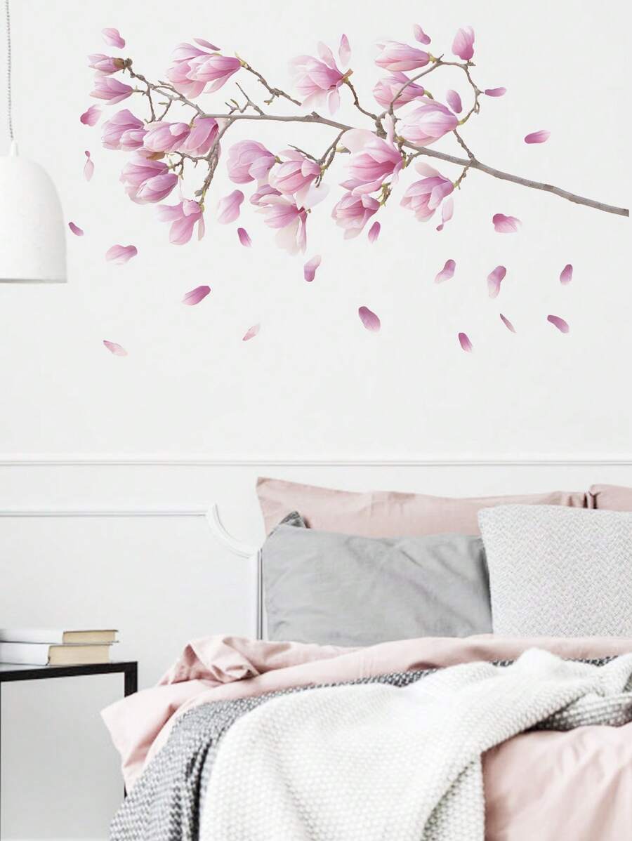 mama look 1 件花卉墙贴，可移除 PVC 壁画艺术贴花，适用于客厅、走廊、卧室装饰礼物生日毕业家居装饰墙壁装饰浴室装饰房间装饰用品客厅装饰家居装饰客厅墙纸个性化贴纸 - 彩色 - 查看 1