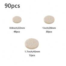 52/62/90/114 Stück verstärkte selbstklebende Filz-Stuhlbeinpads Bodenschutz Möbelbeine Tischbeinabdeckungen rund rutschfeste kratzfeste Pads (Beige, Braun)