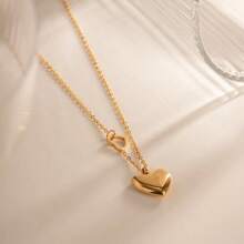 Simple Non-Fading Love Necklace 18K Niche Titanium Steel Design - 金色 - 查看 5