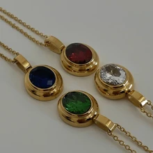 VKHK 1 pieza Collar con colgante decorado con circonita, chapado en oro de 18K, de acero inoxidable con acabado vintage, apto para uso diario y bodas, regalo para mujer