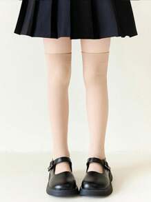 1 đôi tất cao đến đầu gối bằng nhung cho trẻ em, phong cách Harajuku, màu Dopamine, mùa xuân/hè - Nhiều màu - Xem 13