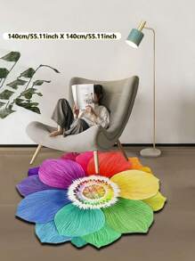 1pc New Pink Rose Floral Pattern Area Rug, 3D Visual Illusion Effect, Machine Washable And Dirt-Resistant; Living Room, Bedroom, Entryway, Kitchen, Bathroom, Gaming Room, Study Room Decor, Small Rug, Farmhouse, Outdoor, Accent Rug, Art Carpet