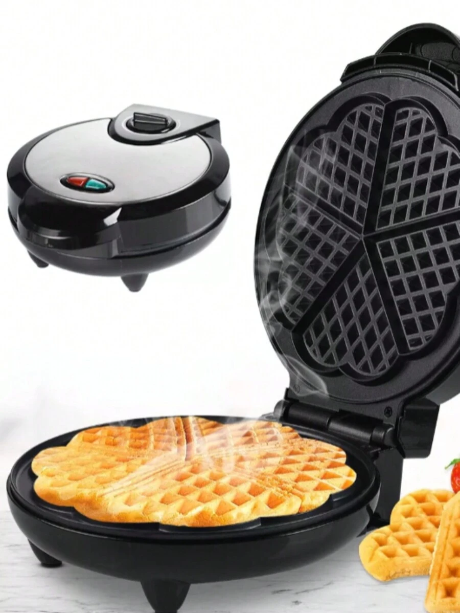 Wafflera Eléctrica En Forma De Corazón Antiadherente - Negro - Ver 1