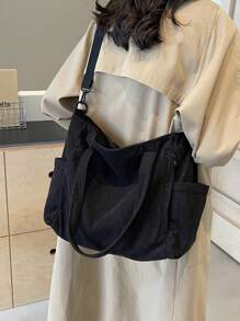 Large Capacity Tote Bag, Casual Shoulder Bag, Versatile & Minimalist