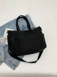 Large Capacity Tote Bag, Casual Shoulder Bag, Versatile & Minimalist
