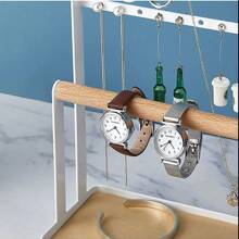 Jewelry Rack,Earring Holder,Ear Stud Holder With Wooden Tray,Jewelry Organizer Holder For Earrings Necklaces Bracelets Watches And Rings,Earring Display Stand Valentine's Day - Multicolor - View 6