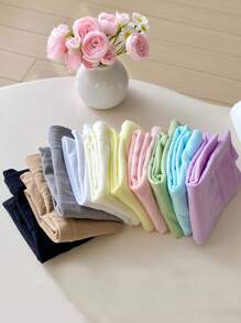 1 đôi tất cao đến đầu gối bằng nhung cho trẻ em, phong cách Harajuku, màu Dopamine, mùa xuân/hè - Nhiều màu - Xem 2