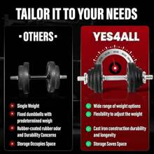 Yes4All Old School Adjustable Dumbbell Set With Weight Plates, Star Lock Collars/Connector, 40lbs To 200lbs Adjustable Weight Plates Set - Màu Đỏ Sâu - Xem 5