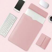 1Pc Witam Napa Advanced Texture Leather Laptop Sleeve Compatible With MacBook Pro/ Air/IPad/Surface/Laptop Case+1Pc Digital Storage Bag