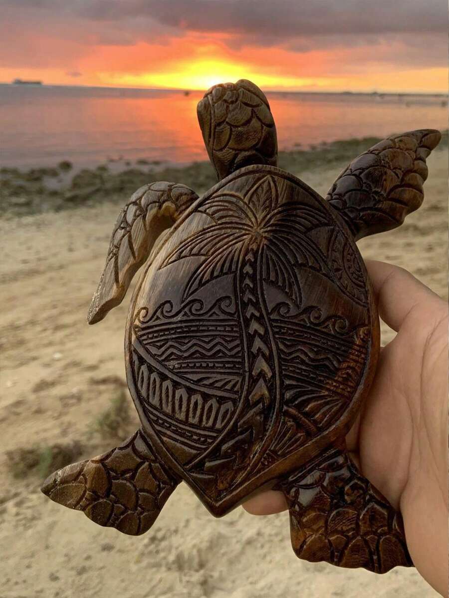 1pc Hawaii Sea Turtle Resin Crafts Ornament, Garden & Yard Decoration, Imitation Turtle Figurine