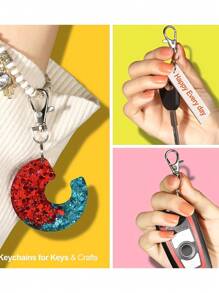 50pcs Key Chain Hooks With Key Rings, Key Chain Clip Hooks With Rings, Used For DIY Hanging Rope Jewelry Keychain Making (25 Metal Lobster Claw Rings+25 Separate Key Rings)