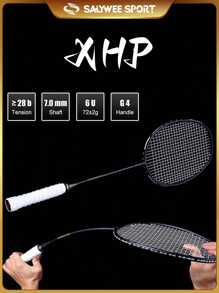 2 件装 XHP 100% 碳纤维羽毛球拍（附赠球袋）6U G5 22-30 磅超轻重量免费球袋和球线适用于进攻型和防守型球拍使用者户外室内训练