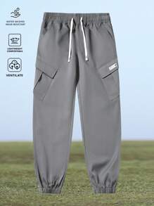 [Spring/Summer] Men's Solid Color Loose Jogger Pants, Outdoor Street Fashion Casual Cargo Pants With Side Flap Pockets, Breathable