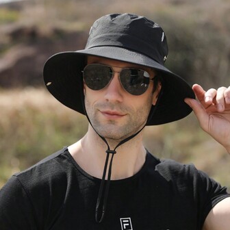 1 pièce Chapeau seau imperméable pour l'extérieur, chapeau visière solaire pliable pour femmes, convient pour les vacances d'été, la pêche, la protection solaire, unisexe