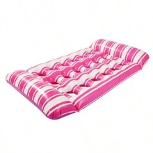 Pool Floats Adult, Adult PVC Cup Holder With 18 Holes, Water Inflatable Floating Bed, Swimming Pool Lounge Chair, Sunbathing Pool Mixed Lounge, Reflective Design, Suitable For Tanning And Outdoor Use - Pink - View 2