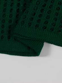 Summer Street Solid Color Mesh Loose Tops Short Sleeve Round Neck Letter Print See Through T-Shirt Casual For Women - Green - View 4