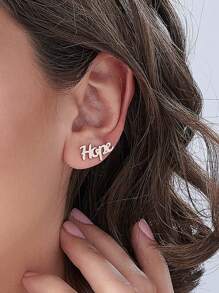 Personalized Gold Name Earrings • Minimalist Custom Handmade Stud Earring • Stud Ear Jewelry For Her Daughter • Christmas Gift