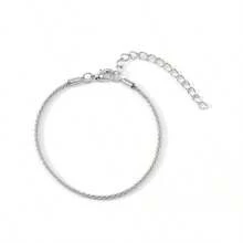 New 18K Titanium Steel Bracelet With Shiny Clavicle Chain Simple Ins Style - 銀色 - 查看 5