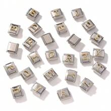 1pc Stainless Steel Rhinestone Inlaid Gold 26 Alphabet Modular Disassembled Bracelet, DIY Jewelry Accessory
