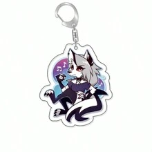 Anime GOODS Anime Acrylic Keychain -Vicky Charlie Alastor Cute Y2K Cartoon Pendant, Suitable For Bags And Keys, Perfect Gift For Fans, Cosplay Accessories Car Key Bag Backpack Small Jewelry Key Ring Accessories Creative Student Gifts Anime Derivatives, Creative Backpack Pendants, Car Key Pendants, Acrylic Keychains, Japanese Comic Pendants, Neko Contents Seed Keychain Collectibles, Pendants, Otaku Collection Gifts, Cheap Gifts School Letter Car Accessories Goth
