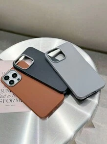 3pcs Leather Textured Metal Leather Grain Phone Case Compatible With Iphone 16/15/XR/16 Pro Max/7P 8P/12 Pro Max/13 Pro Max/14 Pro Max/13/14/11/12/14, Soft Protective Cute Stylish Thick Cover
