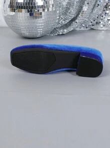 2024 Spring New Slip-On Suede Square Toe Chunky Heel Pumps, Versatile Office Commute Comfortable Women Shoes