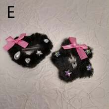 1 Set Cute Plush Claw Hair Clips, Fluffy Hair Clips, Hair Accessories, Hair Claw For Ponytail, Cute Plush Star & Bow Hair Clips, Bangs Clips, Hair Barrettes For Autumn/Winter - Multicolor - View 13