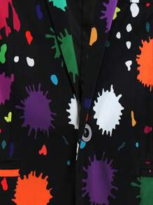 新款男士数码印花休闲西装外套（随机印花）