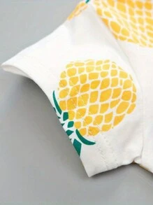 男婴菠萝印花短袖短裤两件套，夏季 - 綠色 - 查看 4