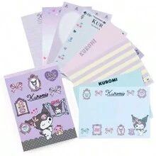 1 pièce Livre de mémos avec stickers Kuromi de Sanrio, livre de messages étudiant créatif et mignon, cahier de mémos décoratif pour la maison, 104 mémos par livre, cadeau pour la Saint-Valentin, anniversaire, remise de diplôme, stickers personnalisés