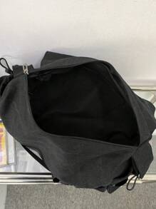 peach tree 1件装斜挎包，大容量单肩包，桃树图案简约纯色迷你斜挎包，休闲单肩包，男士礼物，万圣节、圣诞节男士包包，男士度假旅行必备，爸爸礼物，男友礼物，情人节礼物，黑色包包，男士假日必备包包，男士露营单肩包，夏季包包 - 黑色 - 查看 12