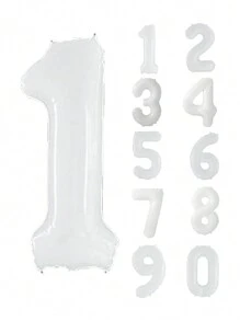 32 Zoll Folienballon Nummer, Aluminium Ziffernballon mit Ständer, kreative Geburtstags-Party Deko, 10. Jahrestag, Geschäftseröffnungsfeier, große silberne Zahlenballon, 32 Zoll Folienballon für Geburtstags-Hintergrund
