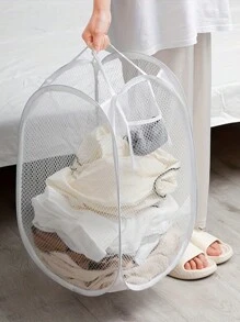 网状大容量脏衣篮，可折叠衣物收纳篮，家庭洗衣篮的完美多功能收纳袋，洗衣篮浴室收纳篮，篮子，收纳篮，可折叠洗衣篮 - 彩色 - 查看 3