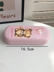 1pc Cute Bear Balloon Printed Portable Crushproof Anti-Fall Cartoon Glasses Case For Couples Valentines - Multicolor - View 2