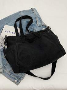 Large Capacity Tote Bag, Casual Shoulder Bag, Versatile & Minimalist