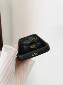 1 pieza Funda protectora de teléfono con diseño de patrón de atrapasueños de plumas y microperforaciones compatible con iPhone 11 Pro Max/12 Pro Max/13 Pro Max/14 Pro Max/15 Pro Max/16 Plus/16 Pro Max, compatible con / Honor, MOTO, compatible con One Plus, versión internacional, no la versión nacional - Negro - Ver 8