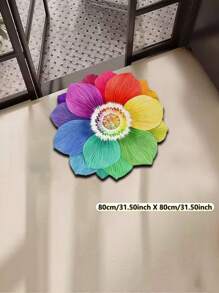 1pc New Pink Rose Floral Pattern Area Rug, 3D Visual Illusion Effect, Machine Washable And Dirt-Resistant; Living Room, Bedroom, Entryway, Kitchen, Bathroom, Gaming Room, Study Room Decor, Small Rug, Farmhouse, Outdoor, Accent Rug, Art Carpet