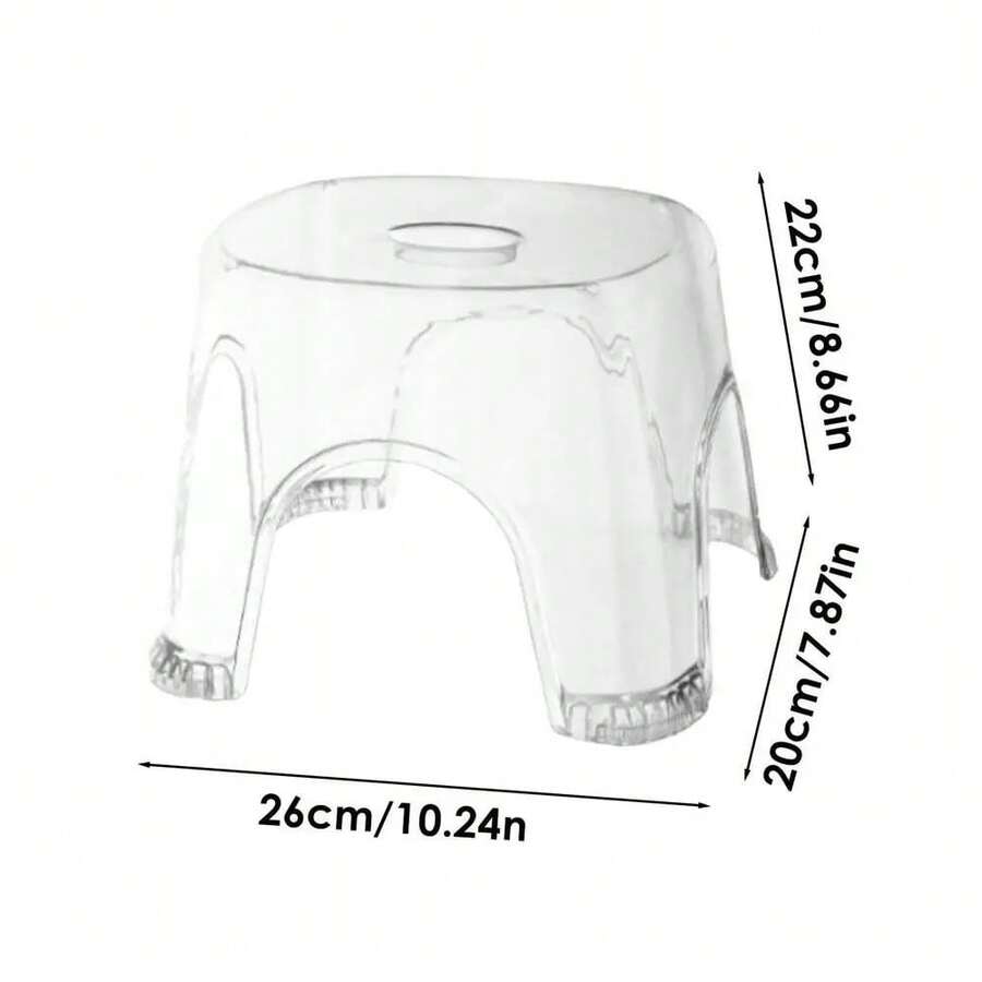 Clear Shower Foot Stool Non-Slip Waterproof Transparent Stool Clear Stool For Bathroom Bedside Small Shower Spaces Corner Bench