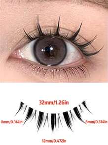 10 pares de pestañas naturales de estilo manga, pestañas postizas de ojos de gato, pestañas cruzadas gruesas de marta, pestañas falsas de anime para extensión de pestañas, herramientas de maquillaje para fiesta y viaje