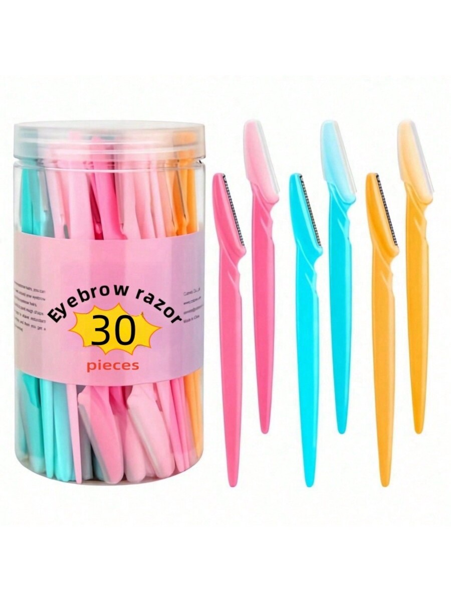 طقم 30 قطعة مقصات حواجب من الفولاذ المقاوم للصدأ م...