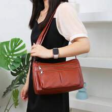 Women's Bag 2023 Korean Handbags Designer Luxury Brand Ladies Shoulder Bags Soft Leather Fashion Versatile Crossbody Bag - Black - View 7