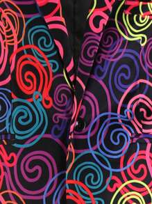 New Digital Print Suit Jacket Men Casual Blazer (Random Print) - Multicolor - View 6