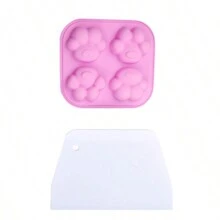 3pcs Dog Paw Silicone Mold Set, Non-Stick Silicone Baking Molds For Cookies, Chocolate, Candy, Jelly, Ice Cubes, Dog Treats