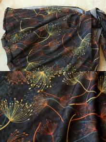 3-Piece Sexy Bikini Swimwear Set For Women, Includes Net Shawl Wrap Skirt, Strappy Back Top Swimwear With Padded Bust, Tie Side Bottom, Suitable For Summer Beach Vacation, Hot Spring