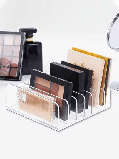 1/2 件眼影盘化妆收纳盒，透明化妆品收纳盒，适用于梳妆台、化妆台、浴室桌、柜子、7 个隔层、房间、家庭、卧室、浴室、房子、粉色房间、客厅装饰、旅行用品、礼品袋，适合母亲、父亲、男士、朋友、老师、生日、婚礼