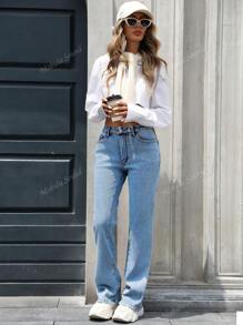 Spring/Summer Sexy Music Festival Y2K Style Casual Blue Stretchy Denim Flare Leg Pants
