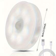 Luz nocturna inalámbrica LED, 8 bombillas de unicolor regulable, lámpara de lectura recargable USB, sensor de movimiento inteligente de 120°, desmontable magnético, luz de noche para dormitorio, apto para dormitorio, armario, mesita de noche, entrada, pasillo, balcón, iluminación de lectura (Luz cálida/Luz blanca)