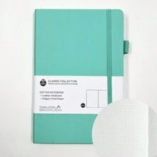Journal à pois de type Bullet A5 pour la créativité - Cahier à grille de points de 100 g/m², avec 160 pages numérotées et une reliure à plat, idéal pour un usage personnel, les objectifs et l'organisation