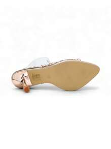 Sparkling Crystal Stiletto Heels Stylish High Heels Summer Sandals For Women - Champagne - View 4